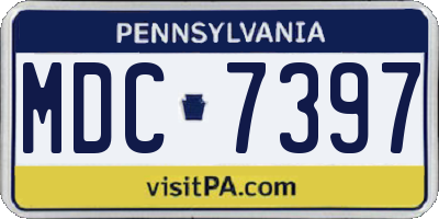 PA license plate MDC7397