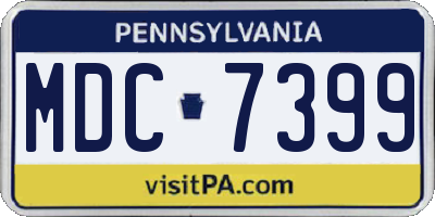 PA license plate MDC7399