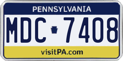 PA license plate MDC7408