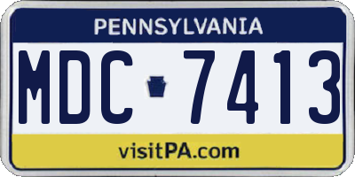 PA license plate MDC7413