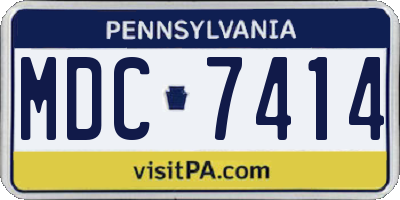 PA license plate MDC7414