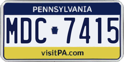 PA license plate MDC7415