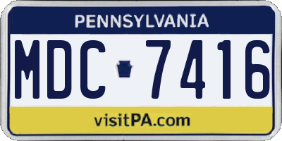 PA license plate MDC7416
