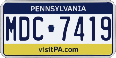 PA license plate MDC7419