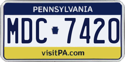 PA license plate MDC7420