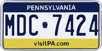 PA license plate MDC7424