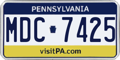 PA license plate MDC7425