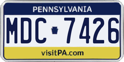 PA license plate MDC7426