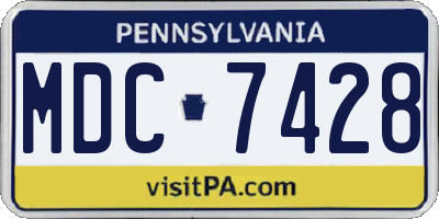 PA license plate MDC7428