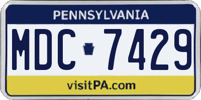 PA license plate MDC7429