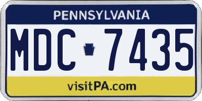 PA license plate MDC7435