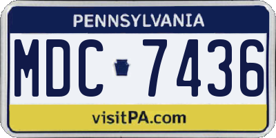 PA license plate MDC7436