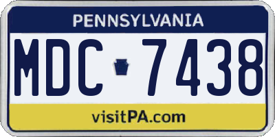 PA license plate MDC7438