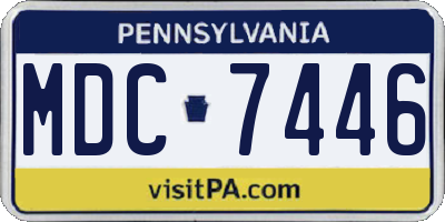 PA license plate MDC7446