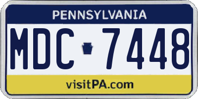 PA license plate MDC7448