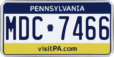 PA license plate MDC7466