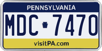 PA license plate MDC7470