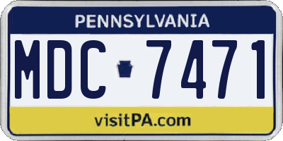 PA license plate MDC7471