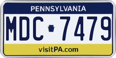 PA license plate MDC7479