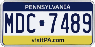PA license plate MDC7489