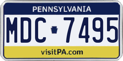 PA license plate MDC7495