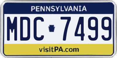 PA license plate MDC7499
