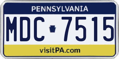 PA license plate MDC7515