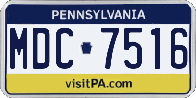PA license plate MDC7516