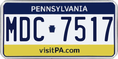 PA license plate MDC7517