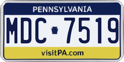 PA license plate MDC7519