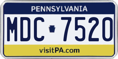 PA license plate MDC7520