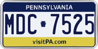 PA license plate MDC7525