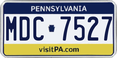 PA license plate MDC7527