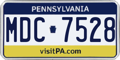 PA license plate MDC7528