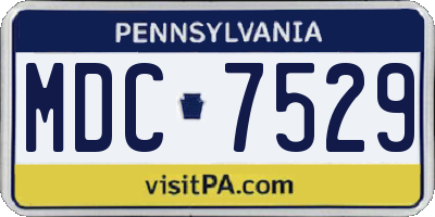 PA license plate MDC7529