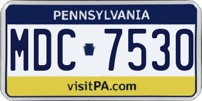 PA license plate MDC7530