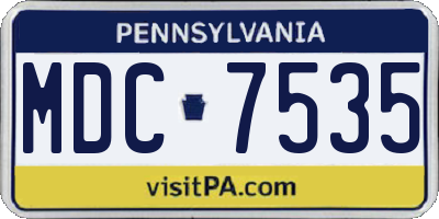 PA license plate MDC7535