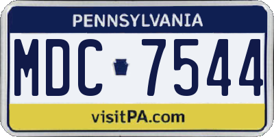 PA license plate MDC7544