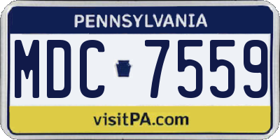 PA license plate MDC7559