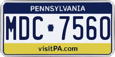 PA license plate MDC7560