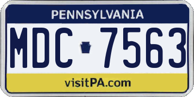 PA license plate MDC7563