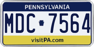 PA license plate MDC7564