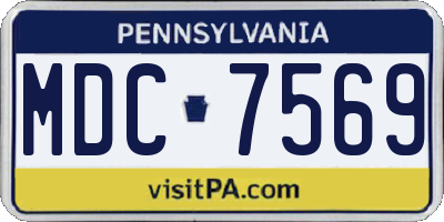 PA license plate MDC7569