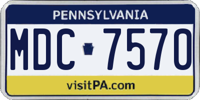 PA license plate MDC7570