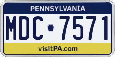 PA license plate MDC7571