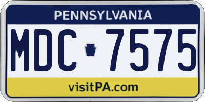 PA license plate MDC7575