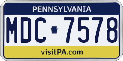 PA license plate MDC7578