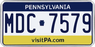 PA license plate MDC7579