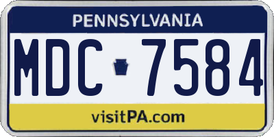 PA license plate MDC7584
