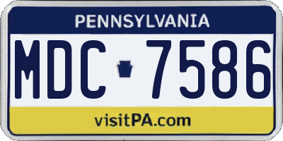 PA license plate MDC7586